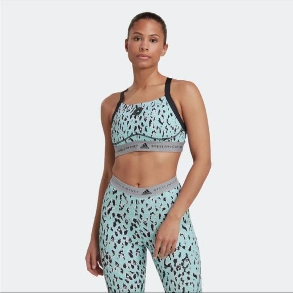 ADIDAS STELLA MCCARTNEY TRUEPURPOSE TRAINING CHEETAH LEOPARD CYCLING TIGHTS BRA